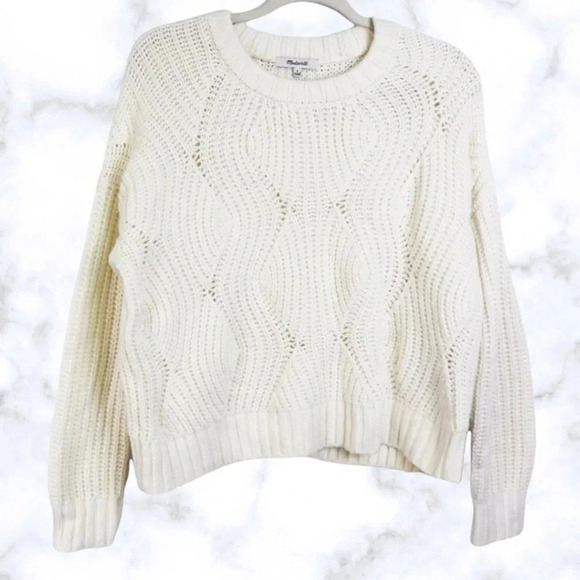 Madewell Everett Rib Play Ribbed Cable Knit Sweater Pullover Blouse Top Plus 2X - Picture 5 of 9